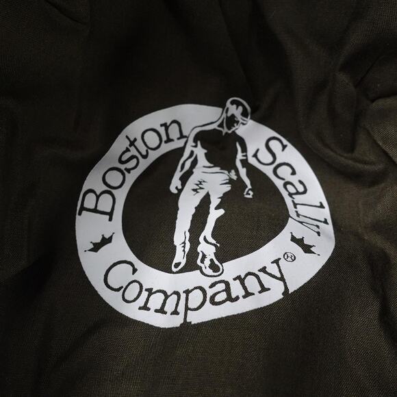 Boston Scally Co Hat Flat Cap Fitted Mens Small Black Camo Brim Ivy Olive - Picture 8 of 11